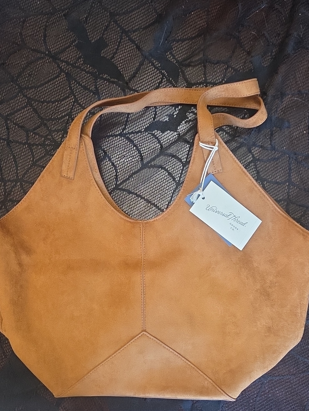 Universal Thread Brown Faux Suede Tote Handbag